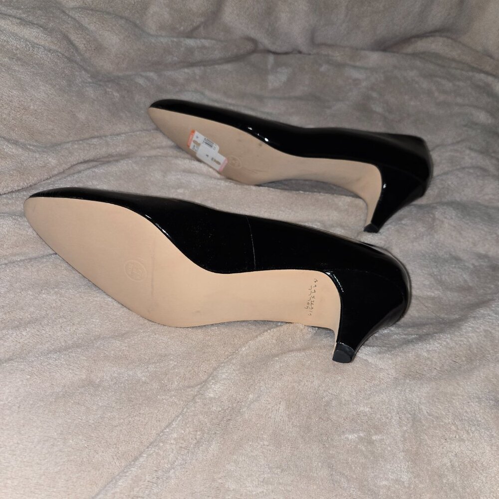 Slightly Used Joyce Black Vinyl 2" Heels Sz 6N - Picture 3 of 4